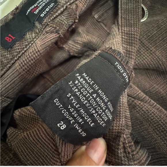 Vintage Brown Plaid Guess Pants Low Rise size 28 - Picture 4 of 7